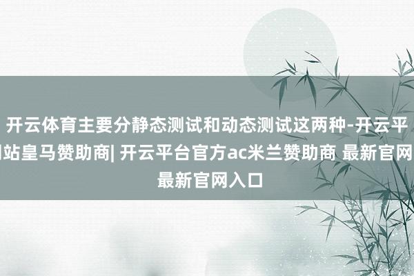 开云体育主要分静态测试和动态测试这两种-开云平台网站皇马赞助商| 开云平台官方ac米兰赞助商 最新官网入口