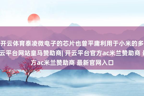开云体育泰凌微电子的芯片也曾平庸利用于小米的多款居品中-开云平台网站皇马赞助商| 开云平台官方ac米兰赞助商 最新官网入口