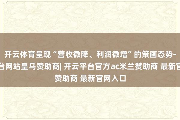 开云体育呈现“营收微降、利润微增”的策画态势-开云平台网站皇马赞助商| 开云平台官方ac米兰赞助商 最新官网入口