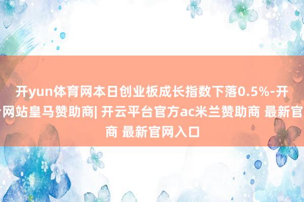 开yun体育网本日创业板成长指数下落0.5%-开云平台网站皇马赞助商| 开云平台官方ac米兰赞助商 最新官网入口