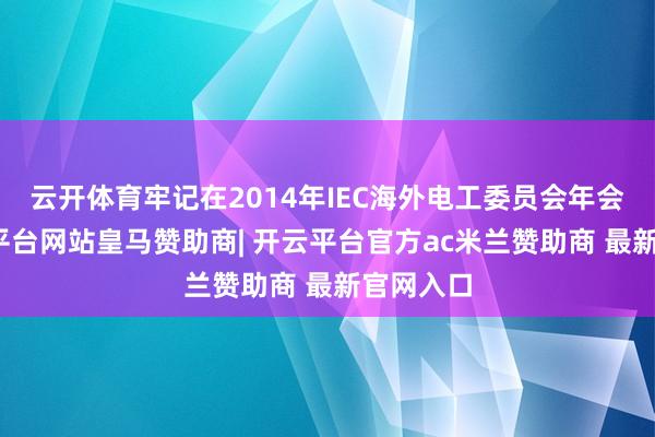 云开体育牢记在2014年IEC海外电工委员会年会上-开云平台网站皇马赞助商| 开云平台官方ac米兰赞助商 最新官网入口