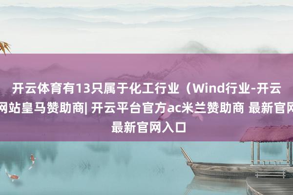 开云体育有13只属于化工行业（Wind行业-开云平台网站皇马赞助商| 开云平台官方ac米兰赞助商 最新官网入口